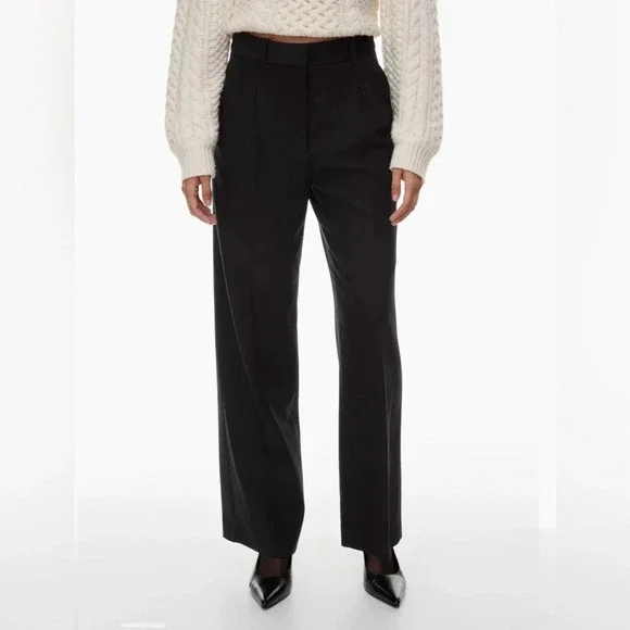 NWT Aritzia Wilfred The Effortless Pant™ Black in City Cashmere Size 6 - Picture 5 of 14